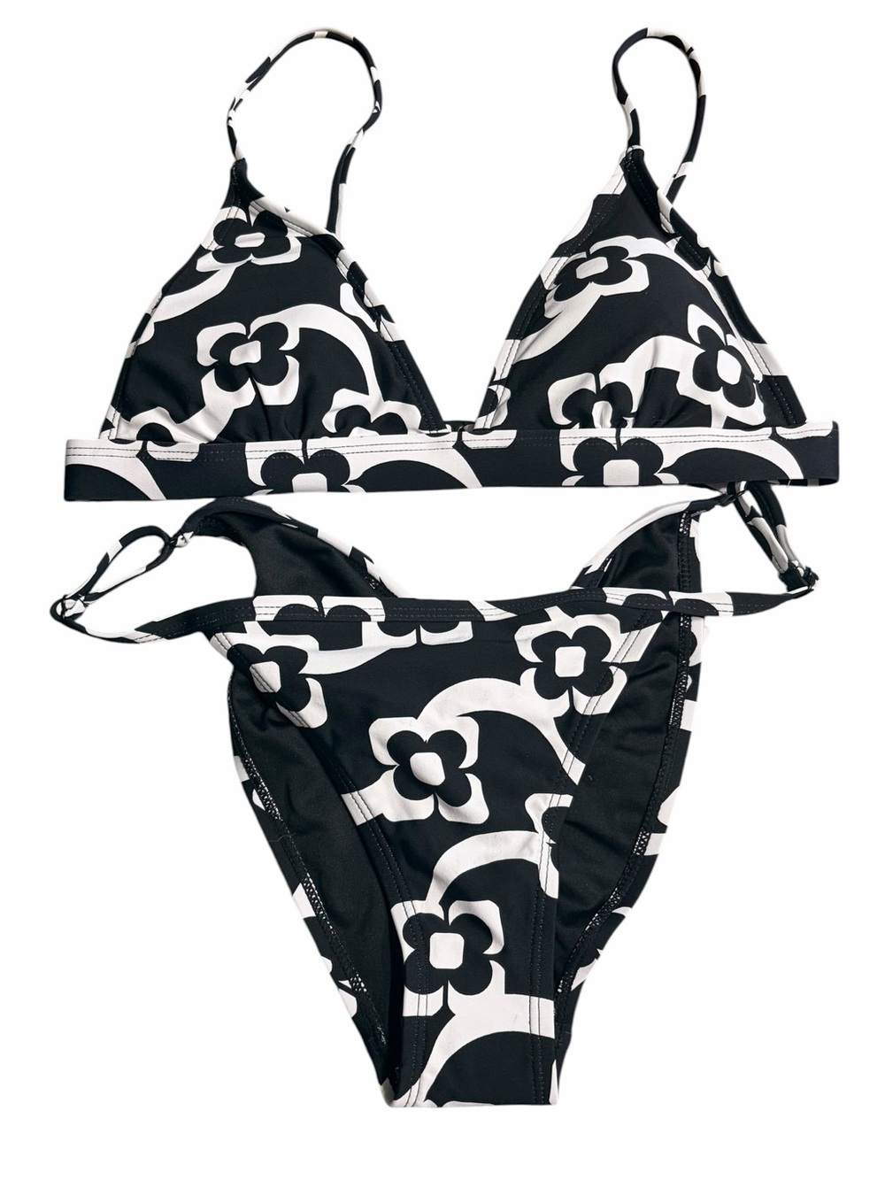 Hurley Black and White Floral Bikini